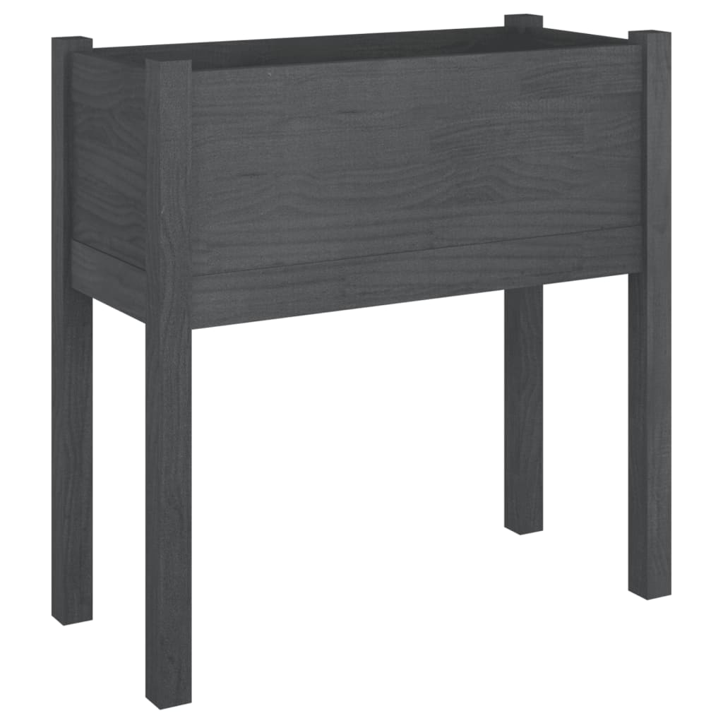 

vidaXL Plantenbakken 2 st 70x31x70 cm massief grenenhout grijs