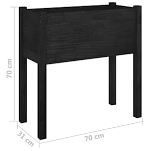 Zahradní truhlíky 2 ks černé 70 x 31 x 70 cm masivní borovice - obrázek 9