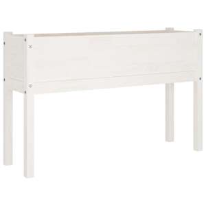 Zahradní truhlík bílý 110 x 31 x 70 cm masivní borové dřevo - obrázek 2