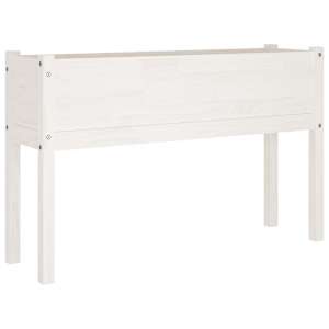 Zahradní truhlíky 2 ks bílé 110 x 31 x 70 cm masivní borovice - obrázek 4