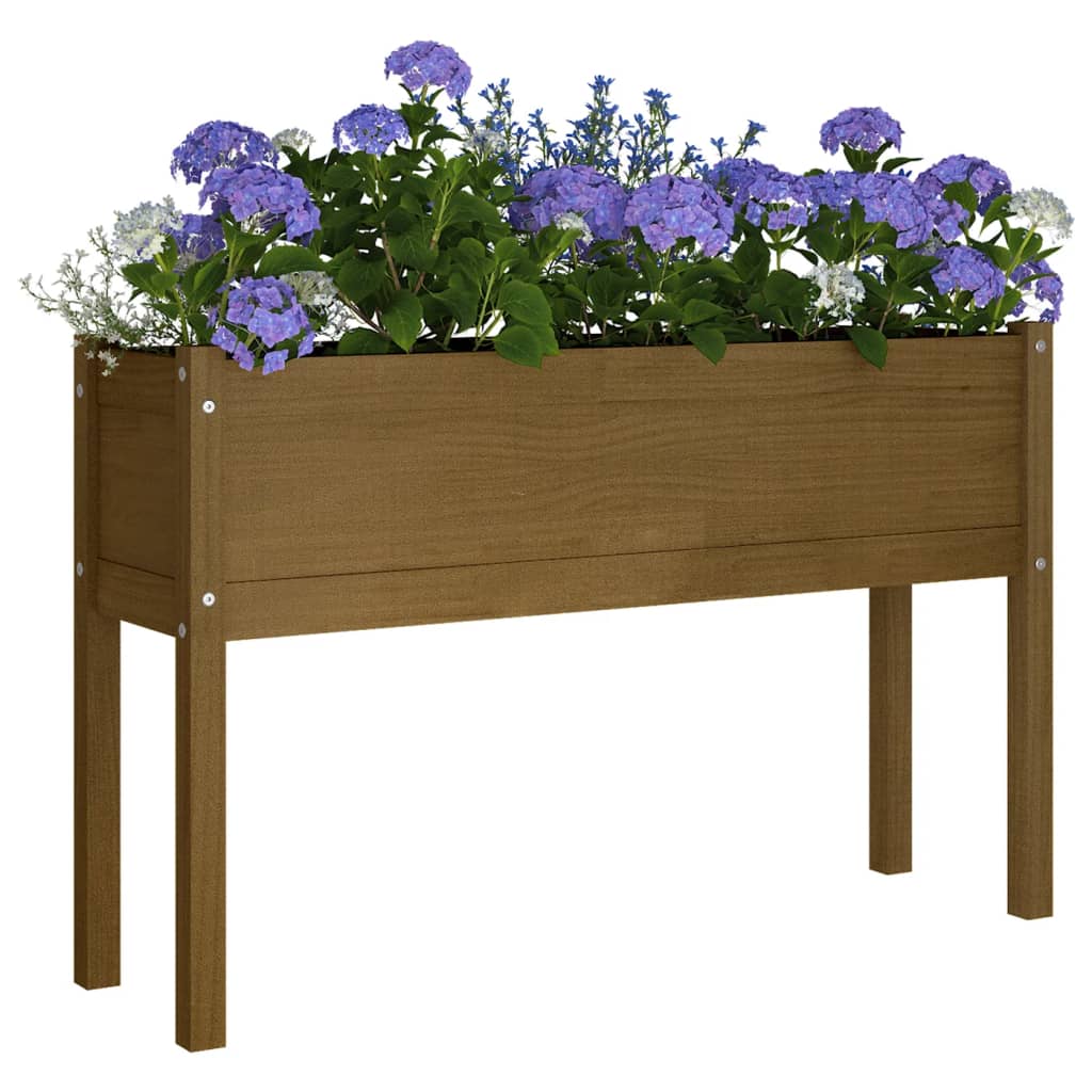 

vidaXL Plantenbak 110x31x70 cm massief grenenhout honingbruin