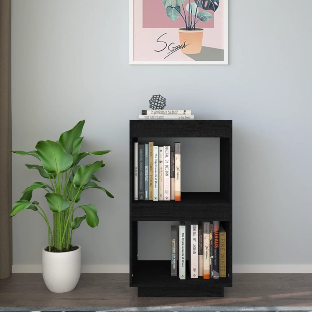 

vidaXL Boekenkast 40x35x71 cm massief grenenhout zwart