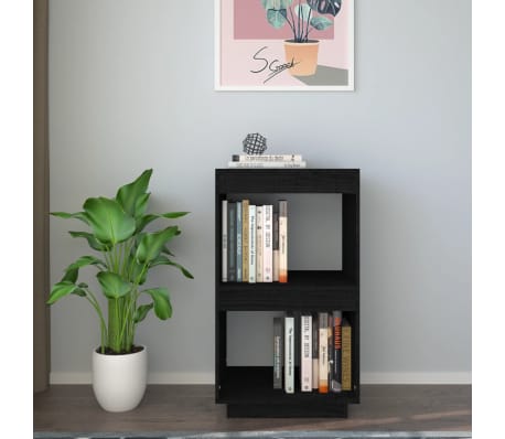 vidaXL Bibliotecă, negru, 40x35x71 cm, lemn masiv de pin