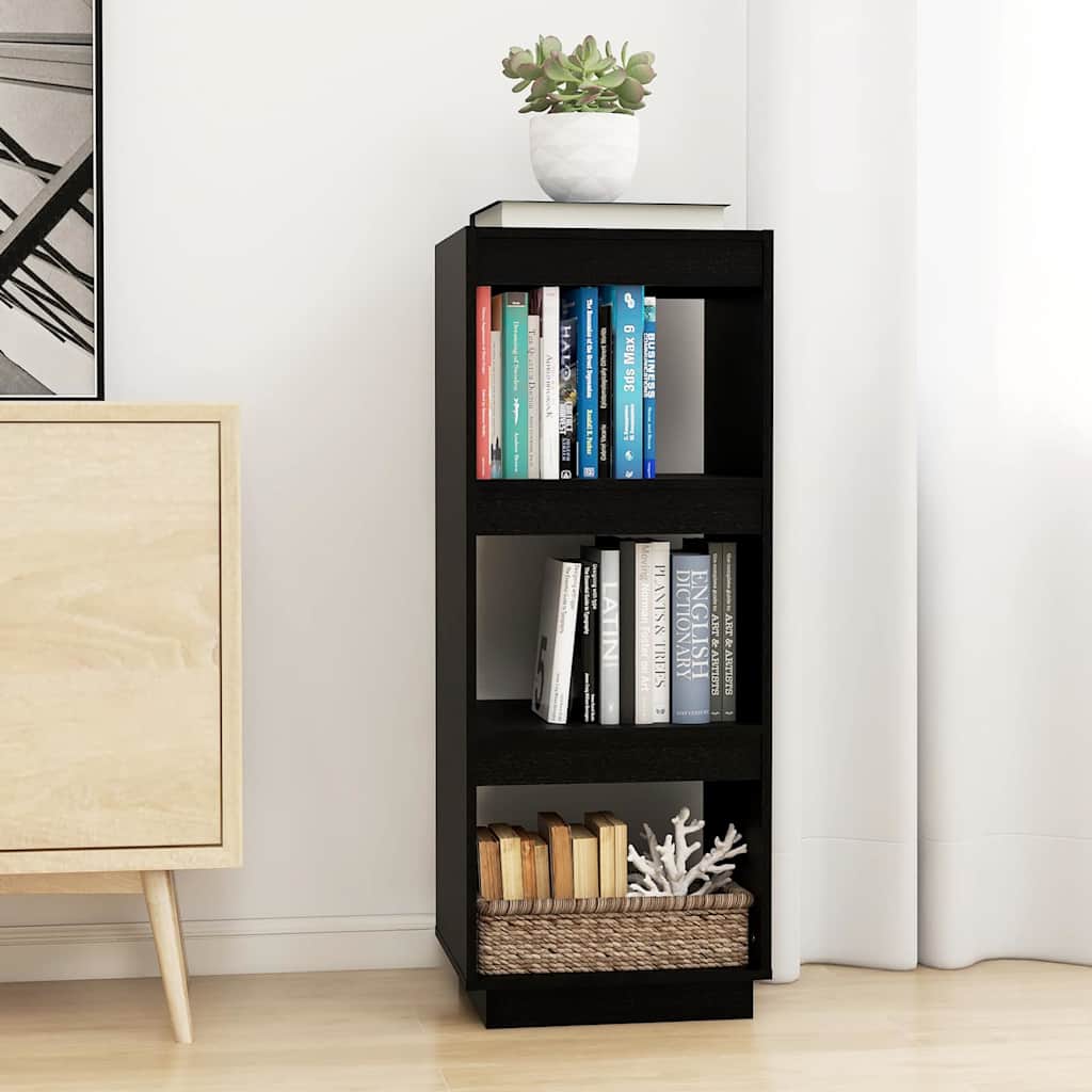 vidaXL Rega� na ksi��ki/przegroda, czarny 40x35x103 cm, drewno sosnowe