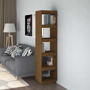 Knjižna omara / pregrada medeno rjava 40x35x167 cm borovina