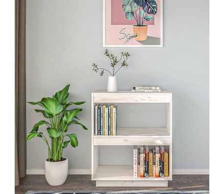 vidaXL Biblioth&egrave;que Blanc 60x35x71 cm Bois de pin massif