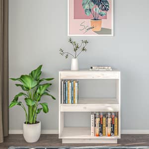 vidaXL Biblioth&egrave;que Blanc 60x35x71 cm Bois de pin massif