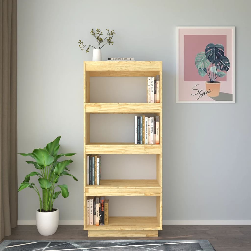 Tömör fenyőfa könyvszekrény/térelválasztó 60 x 35 x 135 cm 