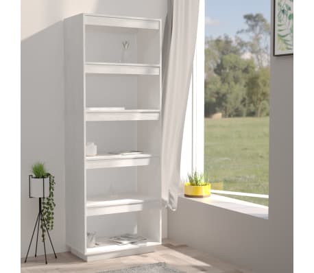vidaXL Book Cabinet/Room Divider White 60x35x167 cm Solid Pinewood