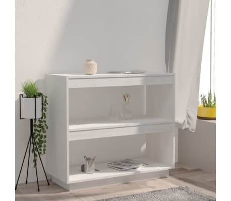 vidaXL B&uuml;cherregal Wei&szlig; 80x35x71 cm Massivholz Kiefer