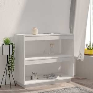 vidaXL B&uuml;cherregal Wei&szlig; 80x35x71 cm Massivholz Kiefer