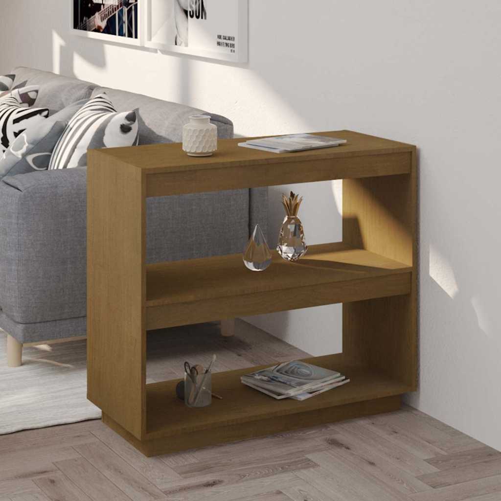 vidaXL Rega� na ksi��ki, miodowy br�z, 80x35x71 cm, drewno sosnowe