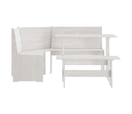 vidaXL 3 Piece Dining Set White Solid Wood Pine