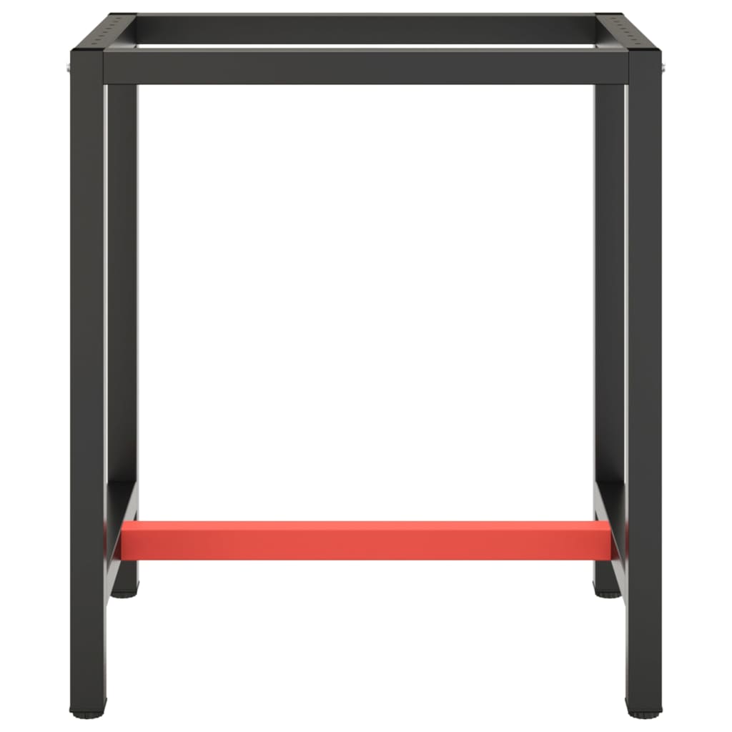 Rám pracovního stolu matně černý a matně červený 70x50x79cm kov