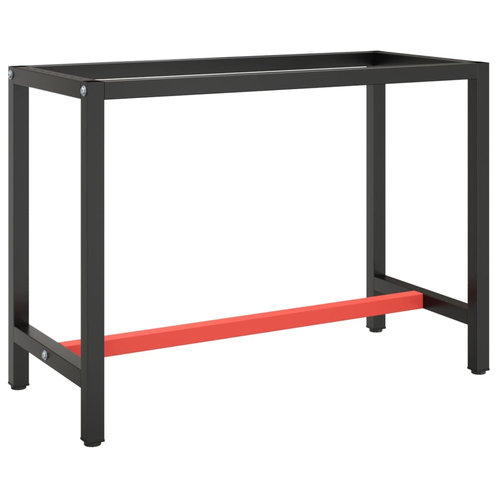 vidaXL Cadru banc de lucru, negru mat/roșu mat, 110x50x79 cm, metal vidaXL