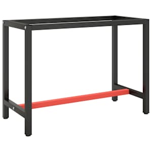 Rám pracovního stolu matně černý a červený 110 x 50 x 79 cm kov - obrázek 1