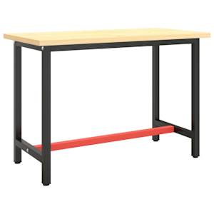 Rám pracovního stolu matně černý a červený 110 x 50 x 79 cm kov - obrázek 2