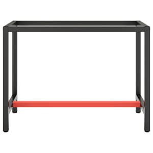 Rám pracovního stolu matně černý a červený 110 x 50 x 79 cm kov - obrázek 3
