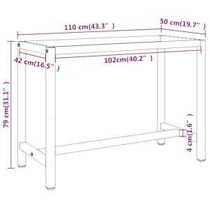 Rám pracovního stolu matně černý a červený 110 x 50 x 79 cm kov - obrázek 8