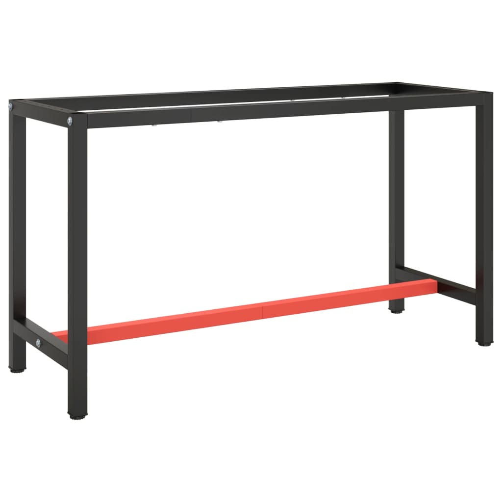 Petrashop  Rám pracovního stolu matně černý a červený 140 x 50 x 79 cm kov