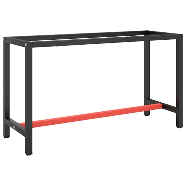 vidaXL t&ouml;&ouml;pingi raam, must ja matt punane, 140x50x79 cm, metall