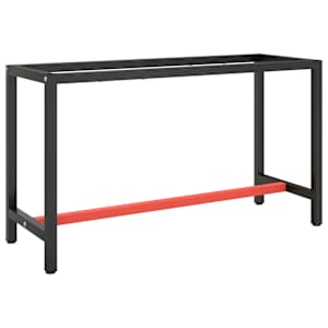 Rám pracovního stolu matně černý a červený 140 x 50 x 79 cm kov - obrázek 1
