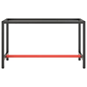 Rám pracovního stolu matně černý a červený 140 x 50 x 79 cm kov - obrázek 3