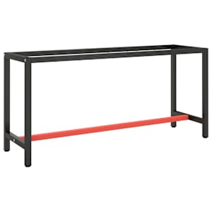 Rám pracovního stolu matně černý a červený 170 x 50 x 79 cm kov - obrázek 1