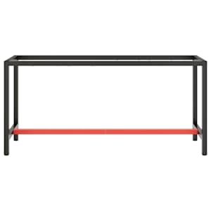 Rám pracovního stolu matně černý a červený 170 x 50 x 79 cm kov - obrázek 3