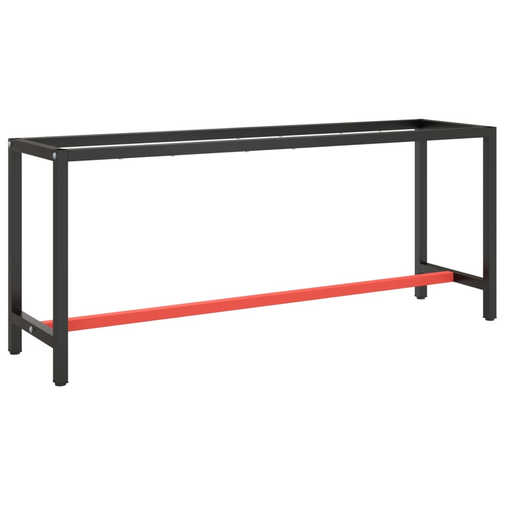 vidaXL Cadru banc de lucru, negru mat/roșu mat, 190x50x79 cm, metal