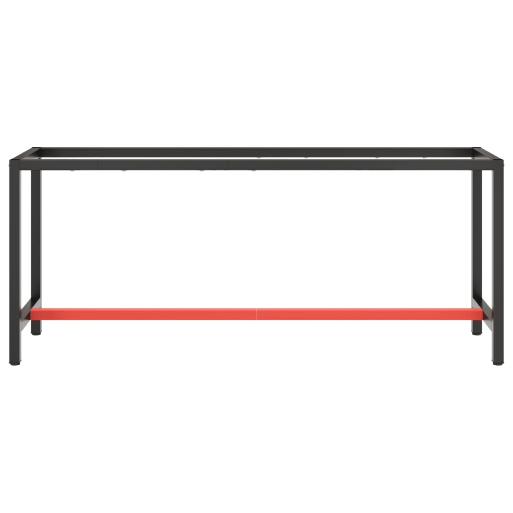Rám pracovního stolu matně černý a matně červený 190x50x79 cm