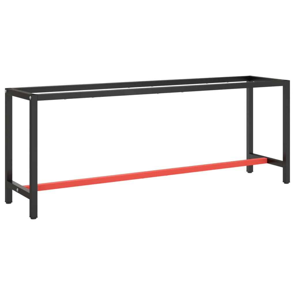 Okvir za radni stol mat crni i mat crveni 210x50x79 cm metalni Stolni nogari Naručite namještaj na deko.hr