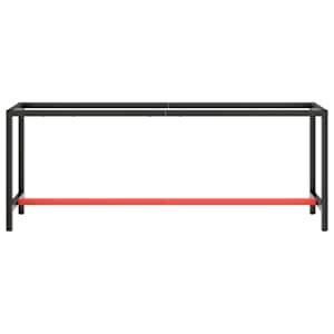 Rám pracovního stolu matně černý a červený 210 x 50 x 79 cm kov - obrázek 3