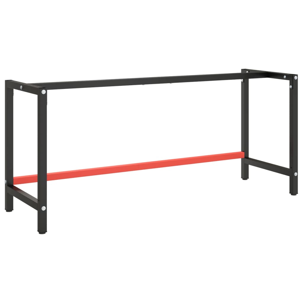 Rám pracovního stolu matně černý a matně červený 180x57x79 cm