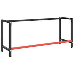 Rám pracovního stolu matně černý a matně červený 180x57x79 cm - obrázek 3