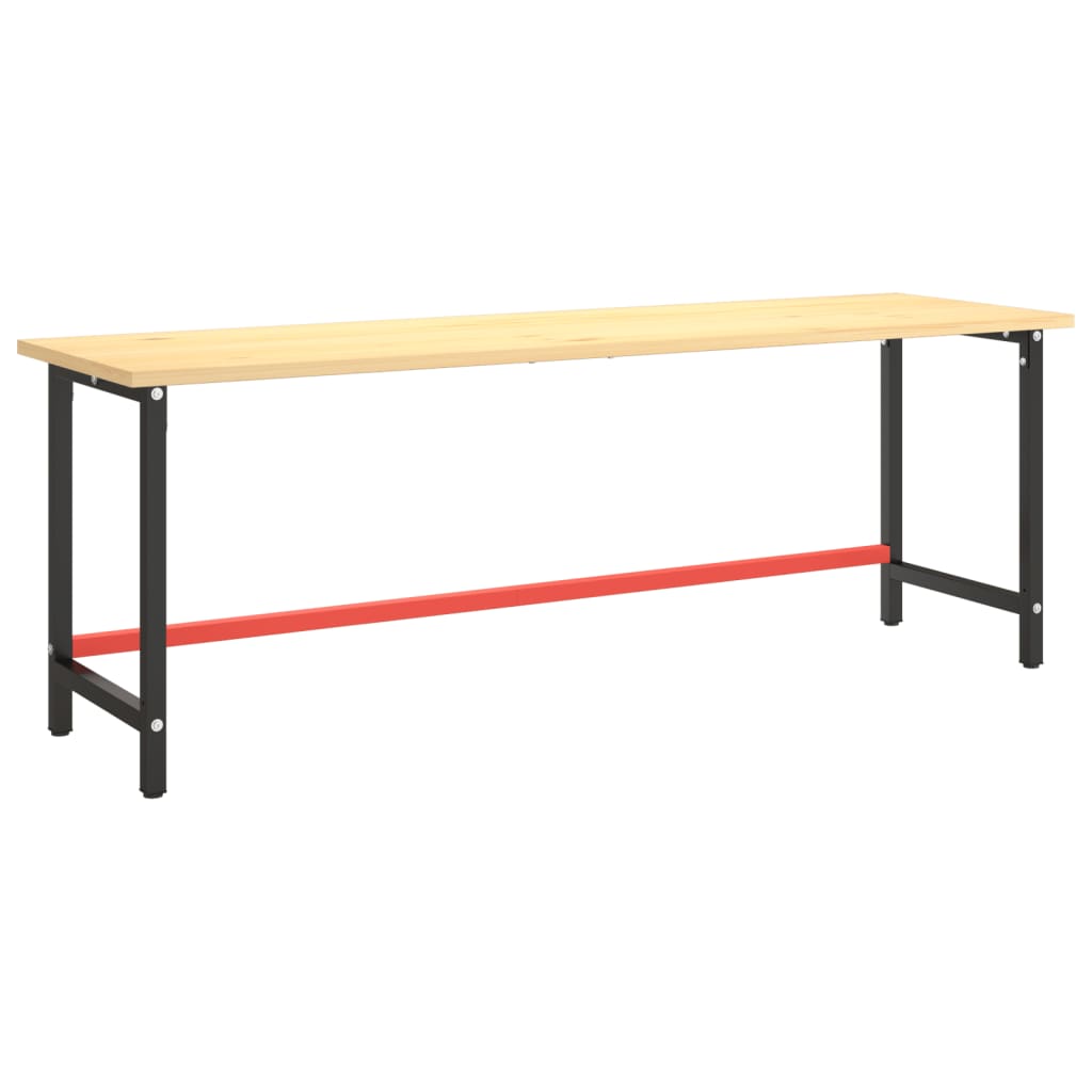 Vidaxl Cadru Banc De Lucru, Negru Mat/rosu Mat, 220x57x79 Cm, Metal