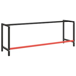 Rám pracovního stolu matně černý a matně červený 220x57x79 cm - obrázek 3