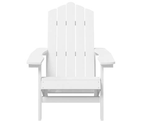Chaise Berçante Adirondack Blanche En HDPE - 73.5x92x90 Cm - Pour Terrasse, Jardin, Balcon