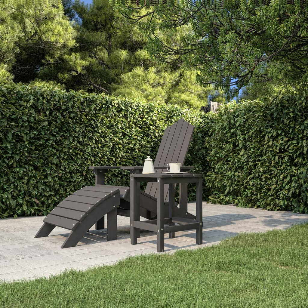 

vidaXL Tuintafel Adirondack 38x38x46 cm HDPE antracietkleurig