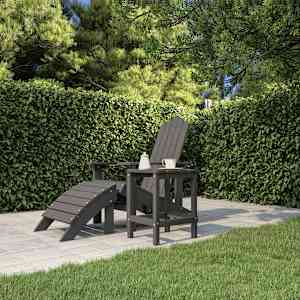 Zahradní stolek Adirondack antracitový 38 x 38 x 46 cm HDPE - obrázek 3