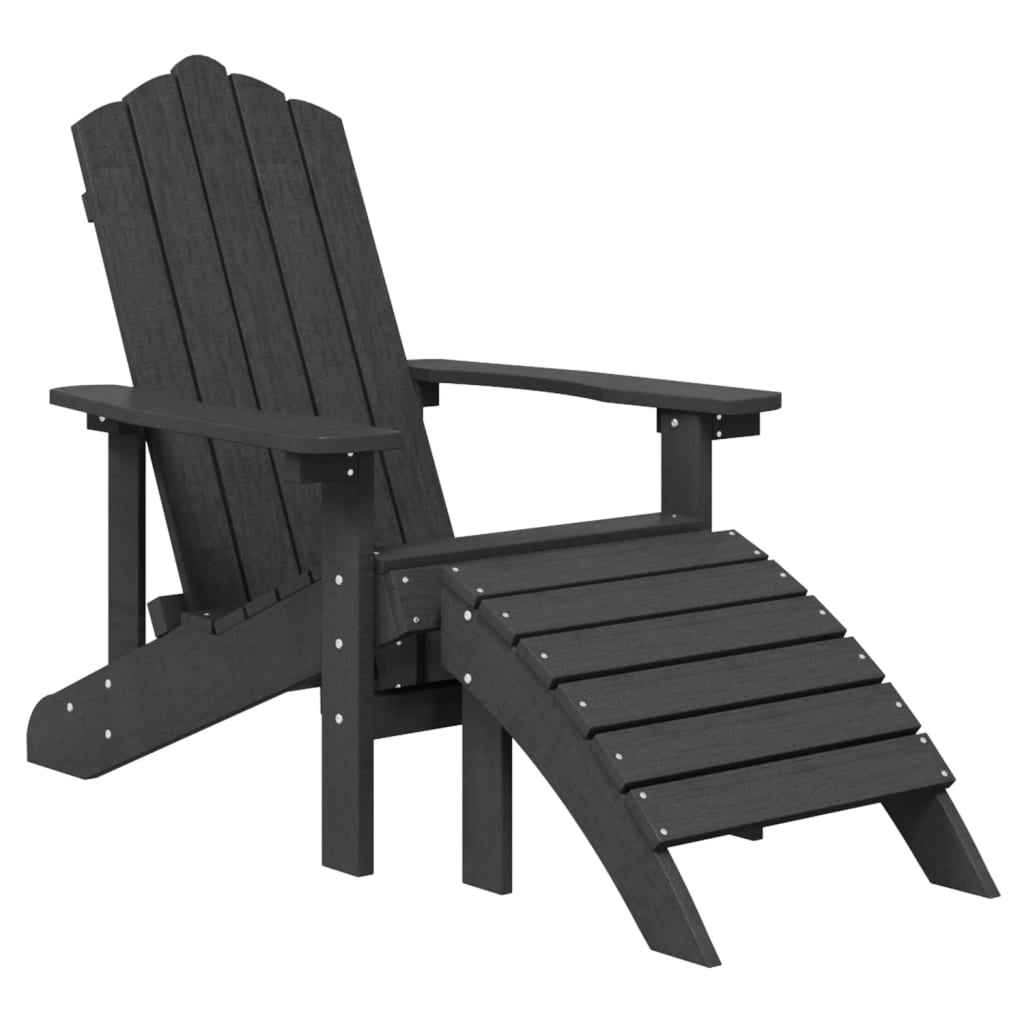 Garden Adirondack Chair With Footstool HDPE Anthracite VidaXL 13 width=274