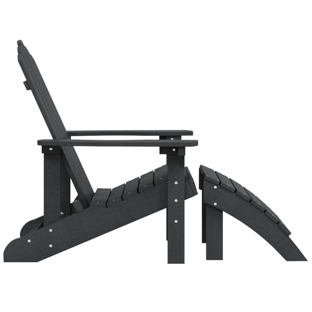 Garden Adirondack Chair With Footstool HDPE Anthracite VidaXL 15 width=274