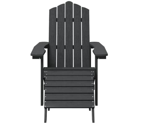 vidaXL Sedia da Giardino Adirondack con Poggiapiedi Antracite in HDPE, Antracite vidaXL Sedia da Giardino Adirondack con Poggiapiedi Antracite in HDPE