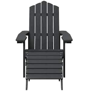 Zahradní křeslo Adirondack s podnožkou HDPE antracitové - obrázek 3