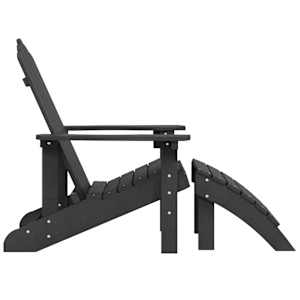 Zahradní křeslo Adirondack s podnožkou HDPE antracitové - obrázek 4