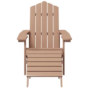 Zahradní křeslo Adirondack s podnožkou HDPE hnědé - obrázek 3