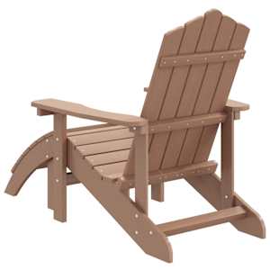 Zahradní křeslo Adirondack s podnožkou HDPE hnědé - obrázek 5