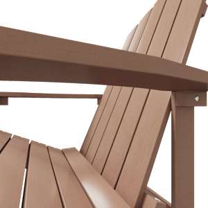 Zahradní křeslo Adirondack s podnožkou HDPE hnědé - obrázek 6