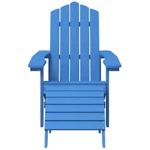 Zahradní křeslo Adirondack s podnožkou HDPE akvamarínové - obrázek 3