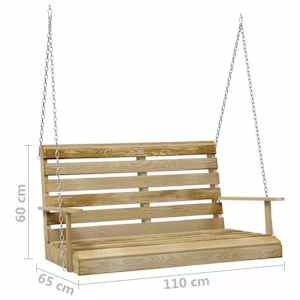 Houpací lavice 110 cm impregnované borové dřevo - obrázek 6
